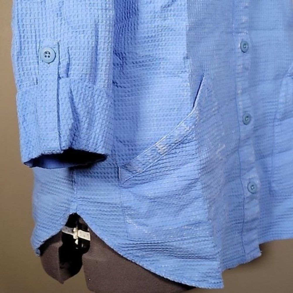 NWOT Denim & Co Waffle Button Front Collared Tunic Sz S - Picture 5 of 11
